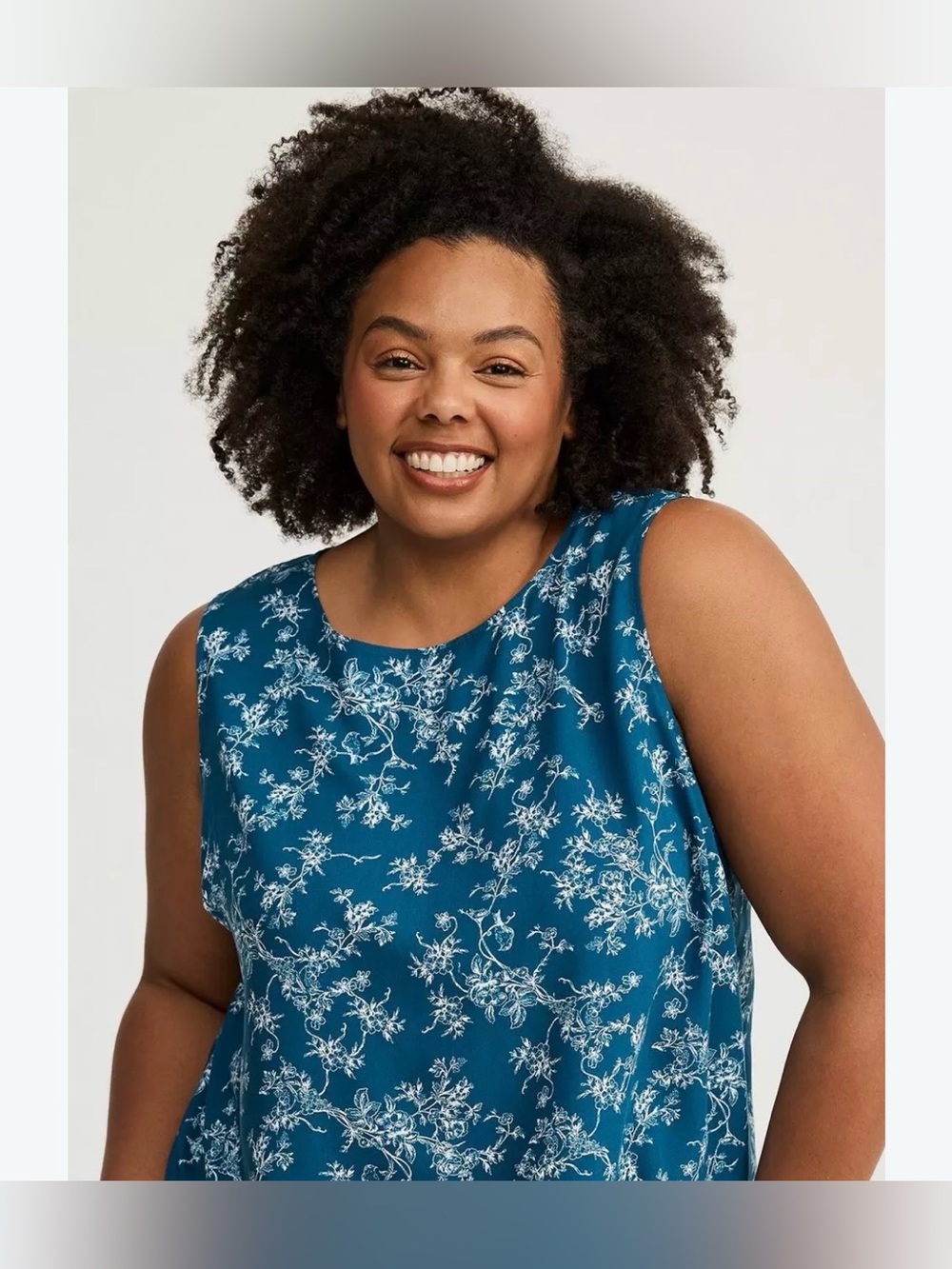 Torrid Challis Shell Top Classic Toile Legion Blue size 0X or large
